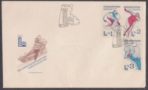 CZECHOSLOVAKIA - 1980 WINTER OLYMPIC GAMES LAKE PLACID - 3V FDC