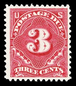 Scott J40 1895 3c Carmine Postage Due Mint VF OG LH Cat $100