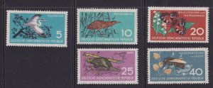 German Democratic Republic DDR #434-438 MNH 1959 wildlife protection