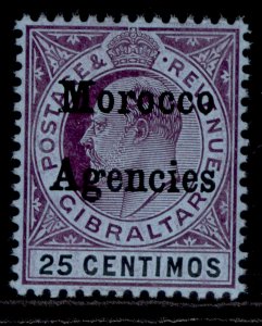 MOROCCO AGENCIES EDVII SG27, 25c purple & black/blue, LH MINT. Cat £70. 