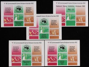 AUSTRALIA 1982 Commonwealth Games M/Sheet AUSIPEX promotional + no. Ret $75+.