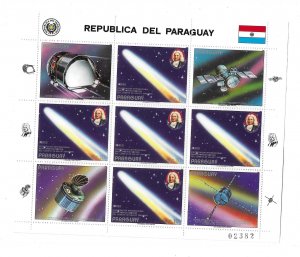 Paraguay 1986 Halley's Comet Sheet Space MNH C17