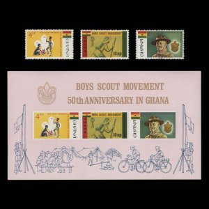Ghana 1967 (MNH) Scouting Anniversary set and miniature sheet ...