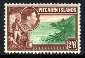 Pitcairn Islands 1940 - 51 KGV1 2/6d Green & Brown MM SG 8 ( 1484 )