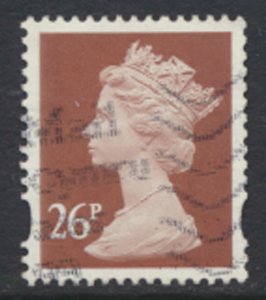 GB  Machin 26p SG Y1691 2 Blue Phosphor bands SC# MH215 Used  1996 details