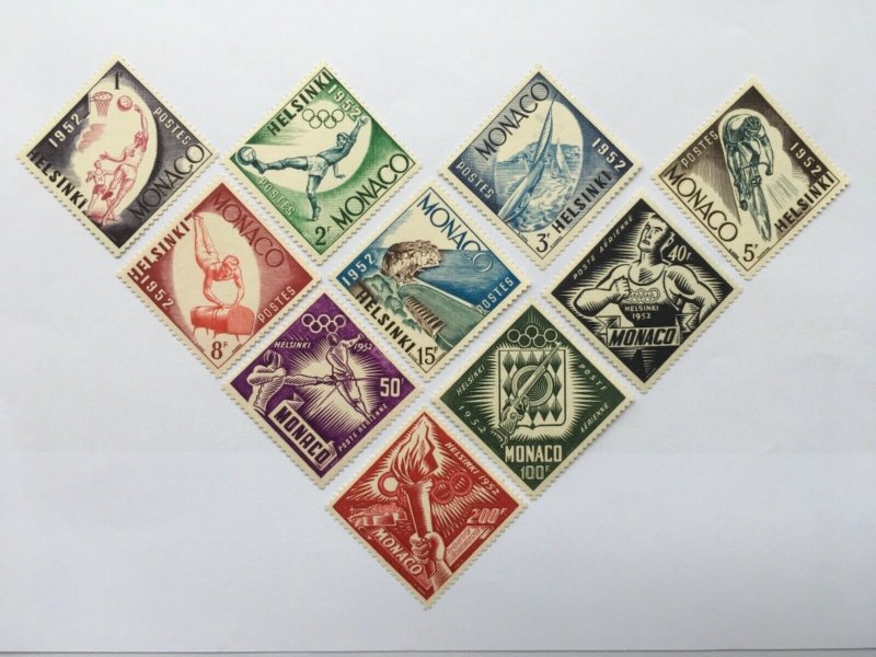 MONACO 1952 Olympic Games Mi 458-67 Mint 