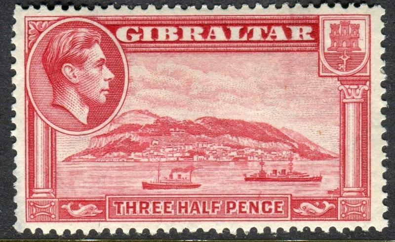 GIBRALTAR-1938-51 1½d Carmine Perf 13½.  A mounted mint example Sg 123a