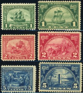 USA #548-550 #614-616 Postage Stamp Collection 1919 Mint LH