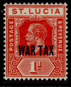 ST. LUCIA GV SG90, 1d scarlet, LH MINT. 