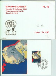 81312 - LIECHTENSTEIN - postal history - FDC MAXIMUM CARD - RELIGION 1983 Pope-