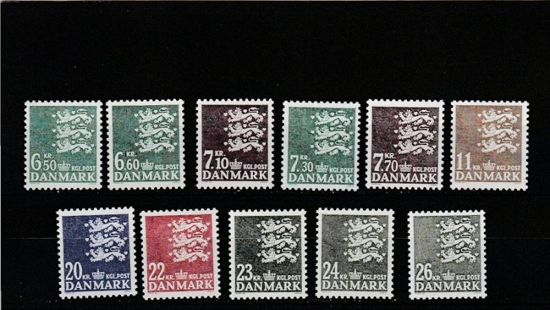 Denmark  Scott#  793-815  MNH  (1986-90 Various Designs)