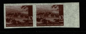 Croatia SC# 43 Mint Never Hinged Imperf Pair - S9623