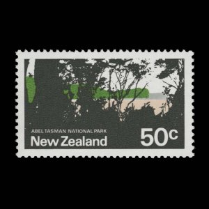 New Zealand 1971 (Variety) 50c Abel Tasman National Park missing apple-green ✔️