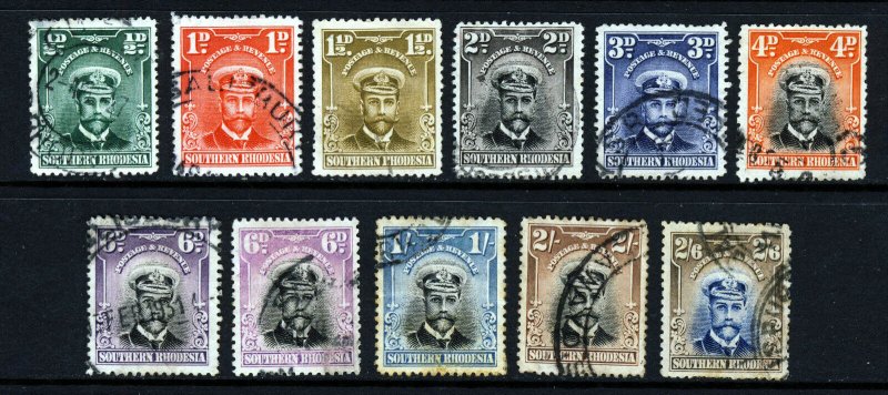 SOUTHERN RHODESIA King George V 1924-29 Admirals Issue SG 1 to SG 13 VFU