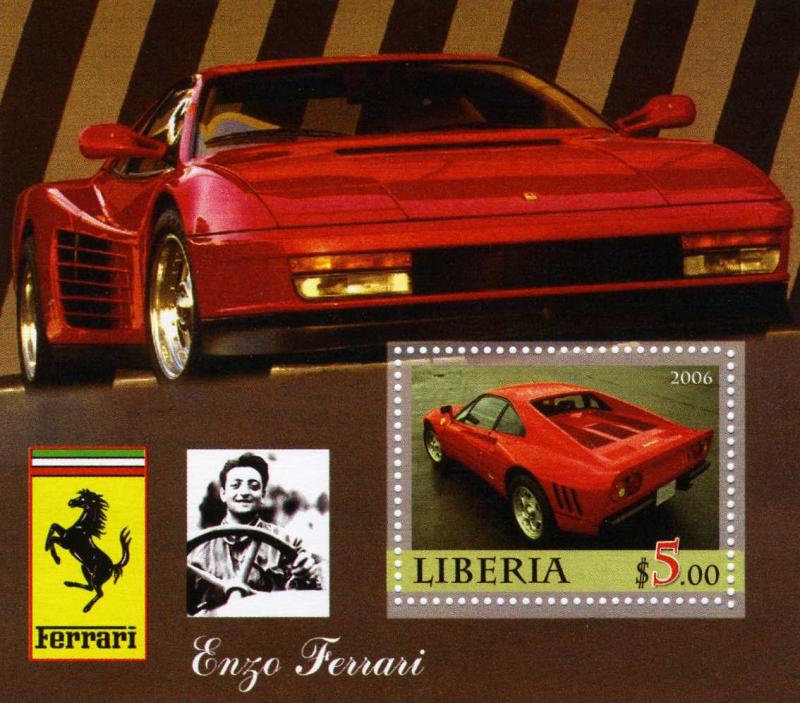 Liberia 2006 Ferrari s/s Perforated mnh.vf