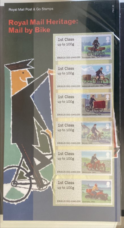 Great Britain - Postfris/MNH - Complete set Mail by Bike 2018