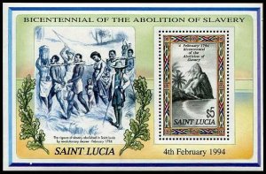 HERRICKSTAMP ST. LUCIA Sc.# 1009 Abolition of Slavery S/S