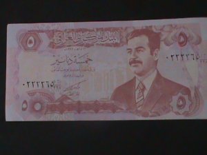 IRAQ CENTRAL BANK OF IRAQ-5 DINARS-UN- CIRCULATED -BANK NOTE-VF PATERM #5