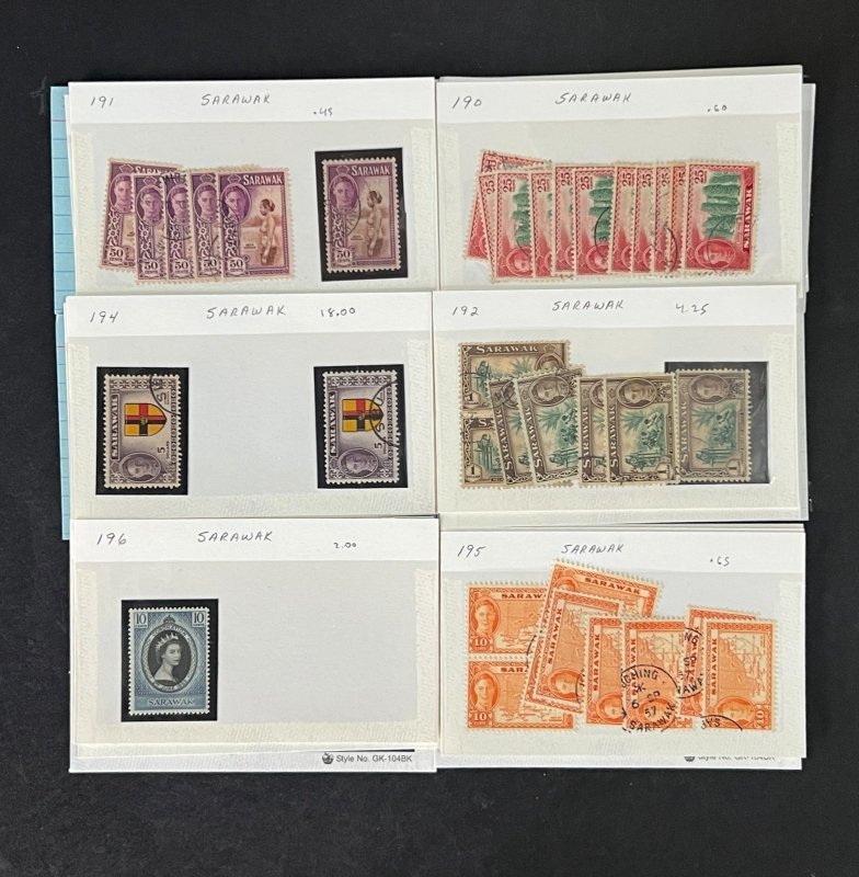 Sarawak Stamp Collection Dealer Cards Mint/Used Mix $399 CV ZAYIX