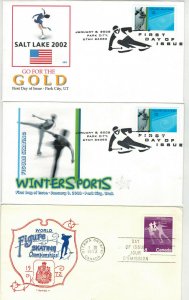 ICE SKATING FIGURE SKATING ICE DANCING SET COLLECTION OF 10 DIFF FDCs + Cards