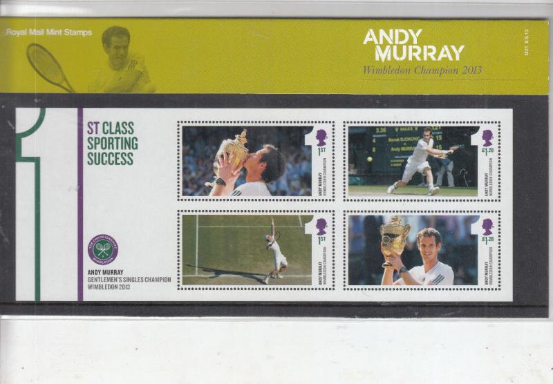 2013 ANDY MURRAY SPORTING SUCESS MINI SHEET PRESENTATION PACK No M21