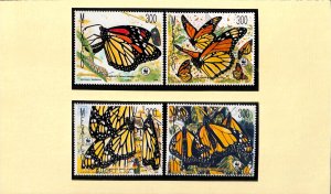 Mexico WWF World Wild Fund for Nature MNH stamps Monarch butterfly