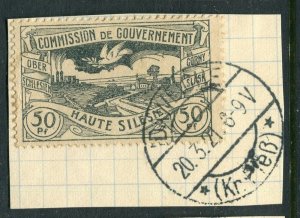 GERMAN SILESIA; 1920 early pictorial issue used 50pf. on fine POSTMARK PIECE