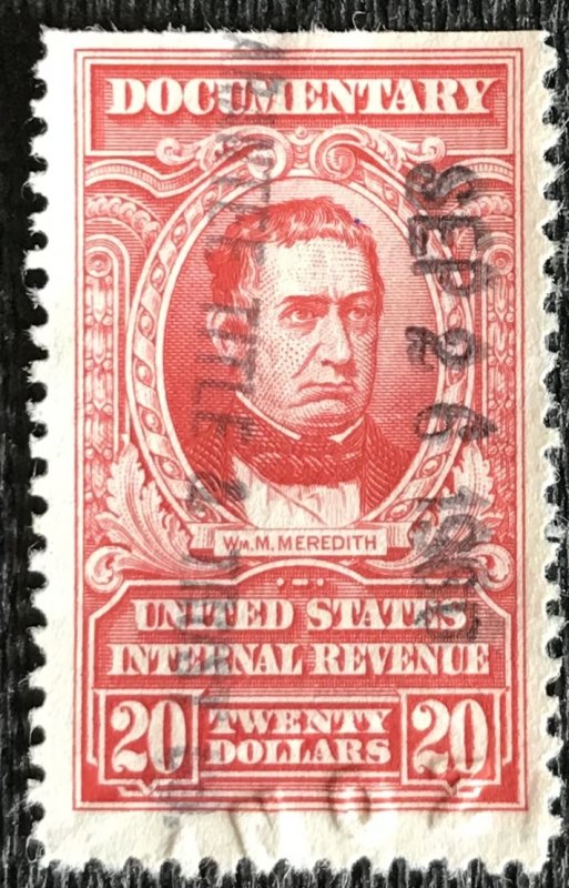 US Used #R678 Embossed Straight Edged Single Revenue Documentary Wm Meridian L43