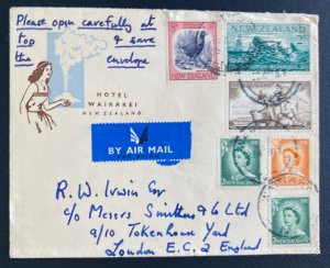 1956 New Zealand Hotel Wairakei Airmail Cover To London England