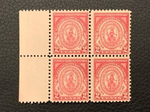 US SCOTT 682 2C MASSACHUSETTS BAY COLONY BLOCK of 4 MNH