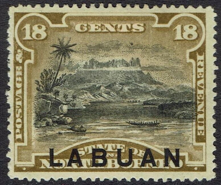 LABUAN 1894 MOUNT KINABALU 18C PERF 14.5 - 15