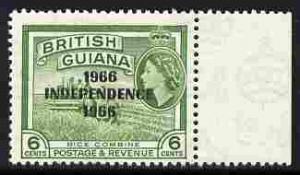 Guyana 1966 Rice Combine 6c with Independence opt (Local ...