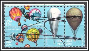 US #2035a Hot Air Balloons Block of 4 Used