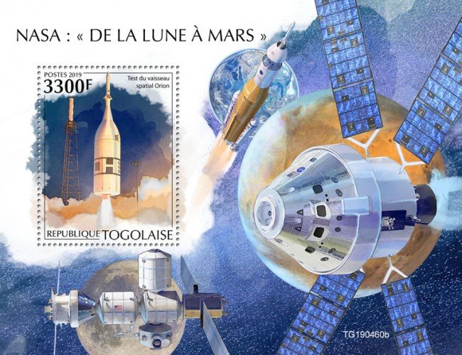 TOGO - 2019 - NASA From Moon to Mars - Perf Souv Sheet  - M N H