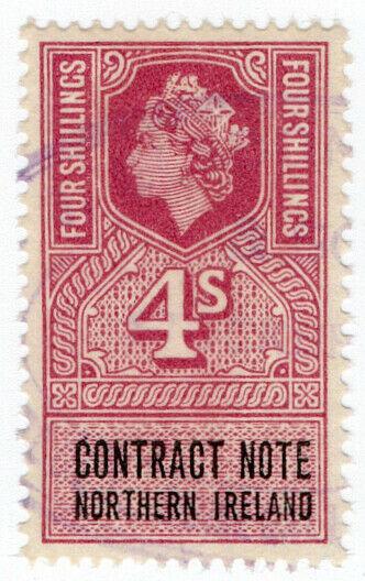 (I.B) Elizabeth II Revenue : Contract Note (Northern Ireland) 4/-