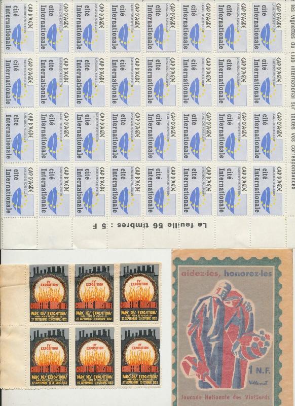 France Paris Avion Expo Cinderella Blocks Sheets MNH (Appx 300)KR827