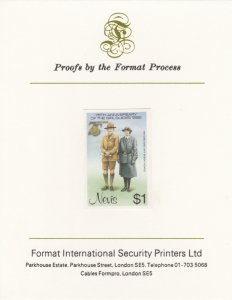 NEVIS 1985 GIRL GUIDES  imperf on FORMAT INT PROOF CARD