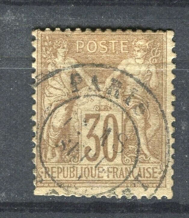 FRANCE; 1876 early SAGE Type I issue fine used 30c. value