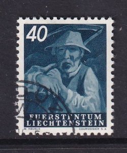 Liechtenstein  #253  cancelled  1951  farmer and scythe  40rp