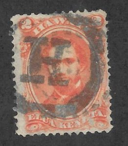 HAWAII Scott #31 Used 2c w/ Shaffer 2-205 Scarcity R1 Cancel