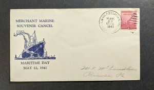 1941 SS Santa Clara Maritime Day Sea Post Cover to Pennsylvania