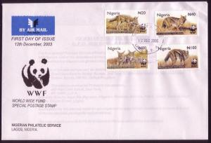 Nigeria WWF Side-striped Jackal FDC SG#809-812 SC#759-762 MI#762-765