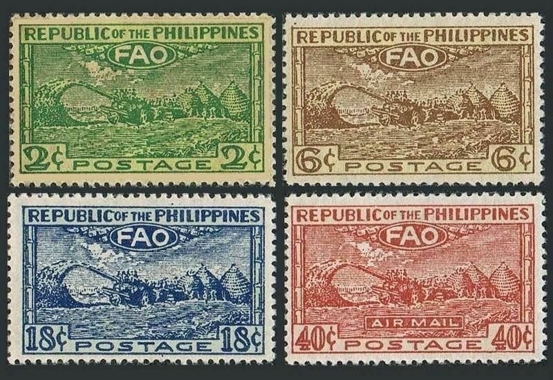 Philippines 522-524,C67,MNH.Mi 483-486. Conference of FAO,Bagio,1948.Threshing. 