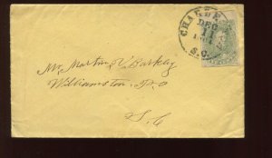 Confederate States 1 Used Stamp on Cover with Nice Cancel (CSA1-CVR A8)