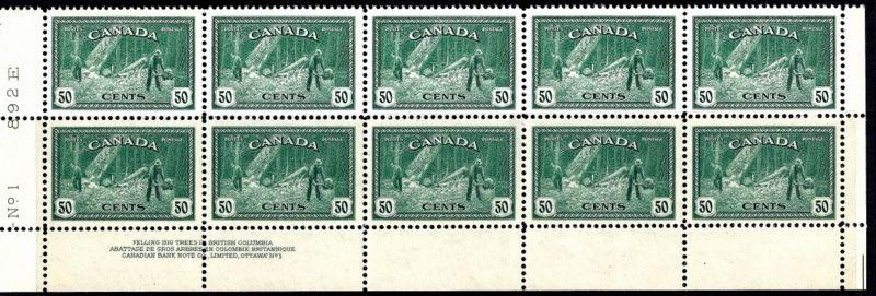 CANADA 272 VF MNH PBlk/10 SCV$240.00 Nice (272-2)