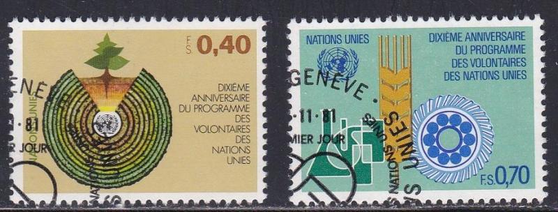 U.N. - Geneva # 103-104, Volunteers, Used Set