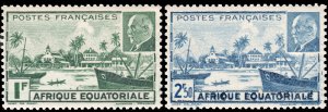 French Equatorial Africa #79A-79B  MNH - Libreville and Marshal Petain (1941)