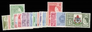 Bermuda #143-162 Cat$110.05, 1953-58 QEII, complete set, hinged