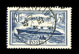 FRANCE 1935 Yv. 299 -1fr50 NORMANDIE CACHET ROND PARIS-87 237 Bd VOLTAIRE TB