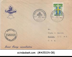 SWEDEN - 1955 - SPECIAL CANCELLATION - BOY SCOUT CAMP CANCELLATION - COVER